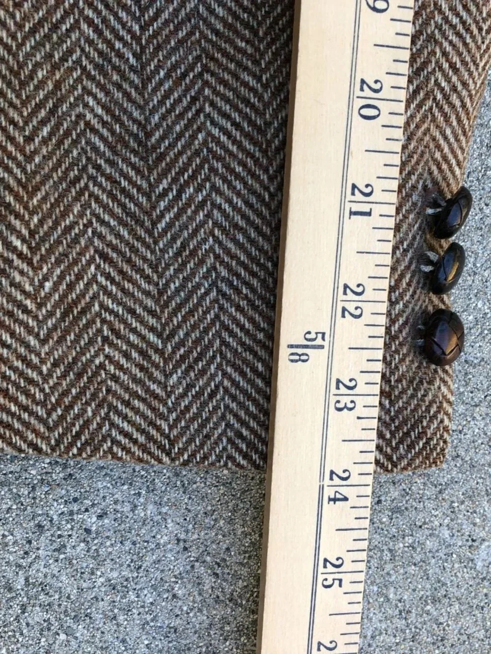 Vintage STAFFORD Herringbone Wool Blazer Jacket Men's 44R Brown Button Coat
